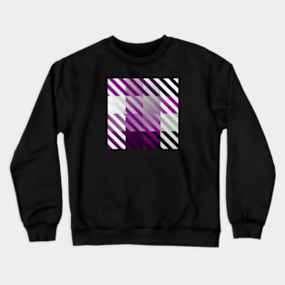 Asexual Pride Diagonal Stripes Colored Checkerboard Pattern Crewneck Sweatshirt